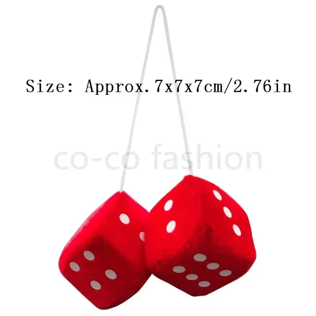 

2 Шт. Плюшевые Кубики-игрушки, Мягкие Бархатные Подвесные Украшения Для Автомобильного Зеркала Заднего Вида