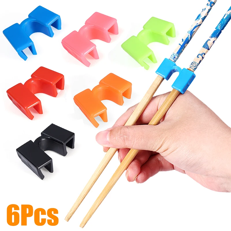 

1/6Pcs Chopsticks Auxiliary Practical Helper Beginner Kids Learner Correct Reusable Holding Training Clip Finger Sleeves Chinese