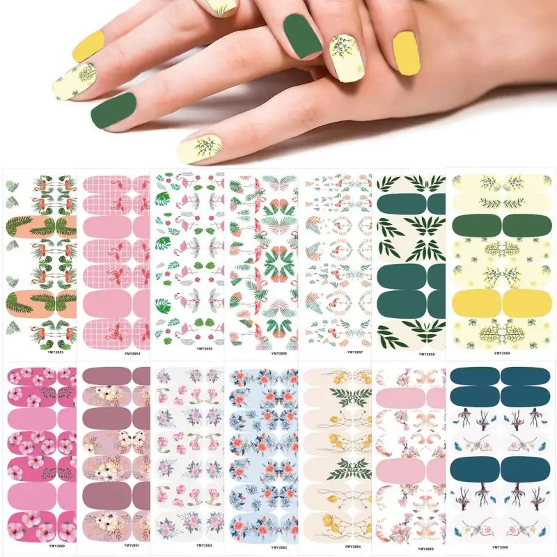 

Nail Art Sticker Collection Colorful Natural Flower Nail Decals Stickers for nails nails accesories Nail Stickers