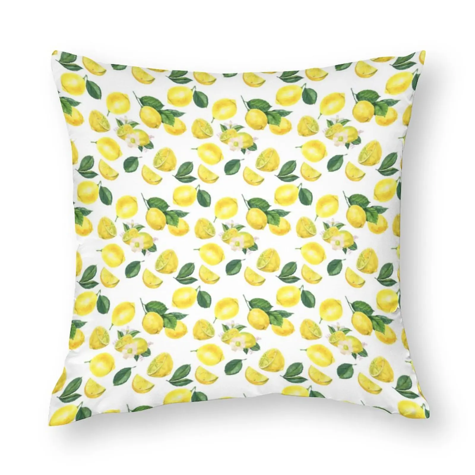 

Желтый чехол с принтом лимона, наволочка с акварельным рисунком фруктов, современный чехол для кровати на молнии, Летний чехол