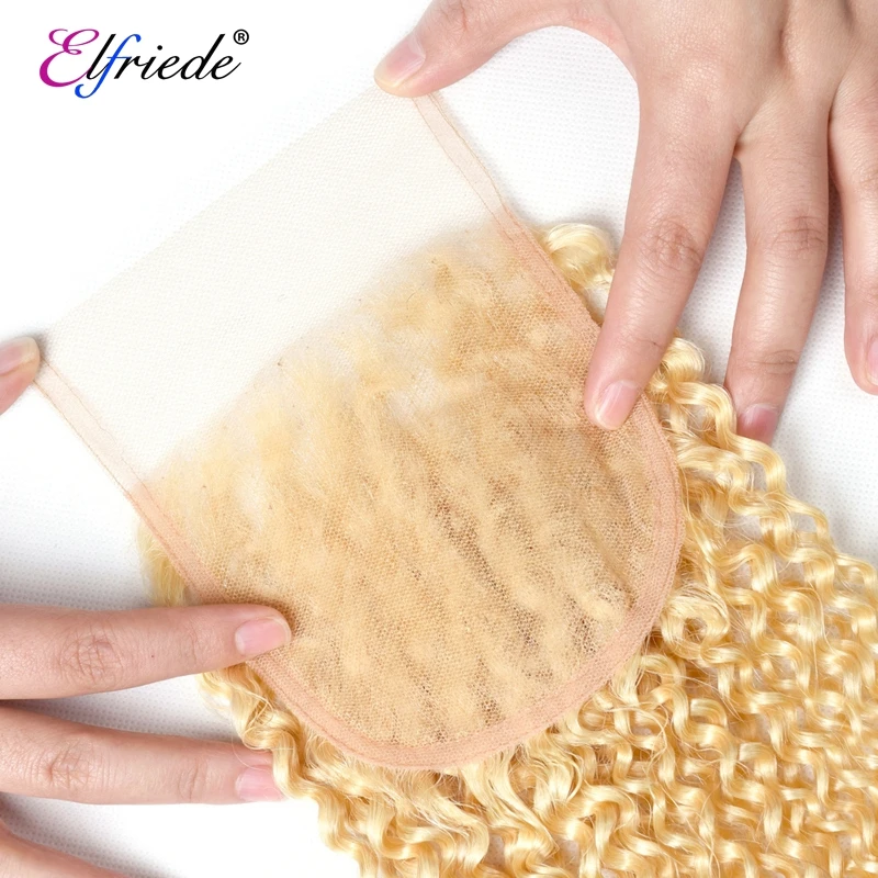 Эльфиша # 613 Светлые кудрявые вьющиеся пучки с застежкой 100% бразильские