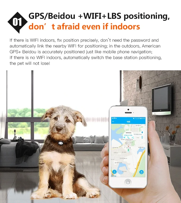 Pet GPS Tracker Dog Collar Waterproof IP68 Geo-fence Mini GPS Tracker Cat GPS Collar Voice Call WiFi+LBS FREE APP enlarge