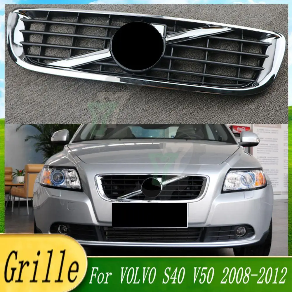 

31290532 For VOLVO S40 V50 2008 2009 2010 2011 2012 Car Accessory Chrome Front Bumper Grille Centre Panel Styling Upper Grill