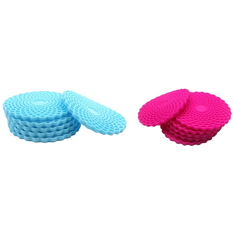 

6Pcs Silicone Drinks Coasters Non Slip Heatproof Easy To Clean , Home Decorative That Protect All Surfaces