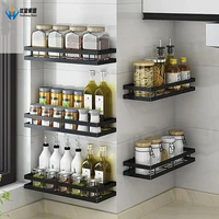 kitchen organizer wall mount bracket holder wall storage shelf for spice jar rack cabinet shelves kitchen gadgets supplies