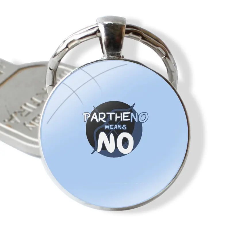 Брелоки с героями мультфильмов, модный креативный дизайн, брелоки Partheno, без Hestia, ручная работа, стеклянный кабошон, сплавы, кольца для ключей