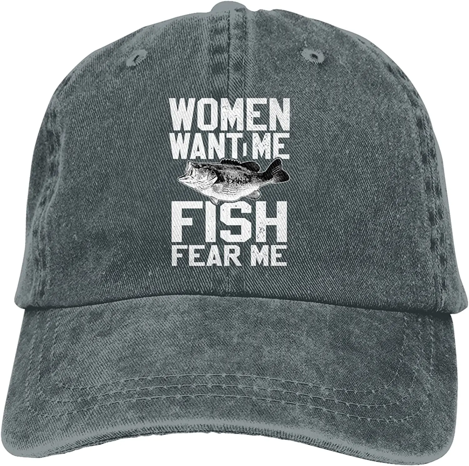 

Women Want Me Fish Fear Me Baseball Cap Retro Adjustable Hip Hop Cool Trucker Visor Fashion Washed Outdoor Baseball Caps