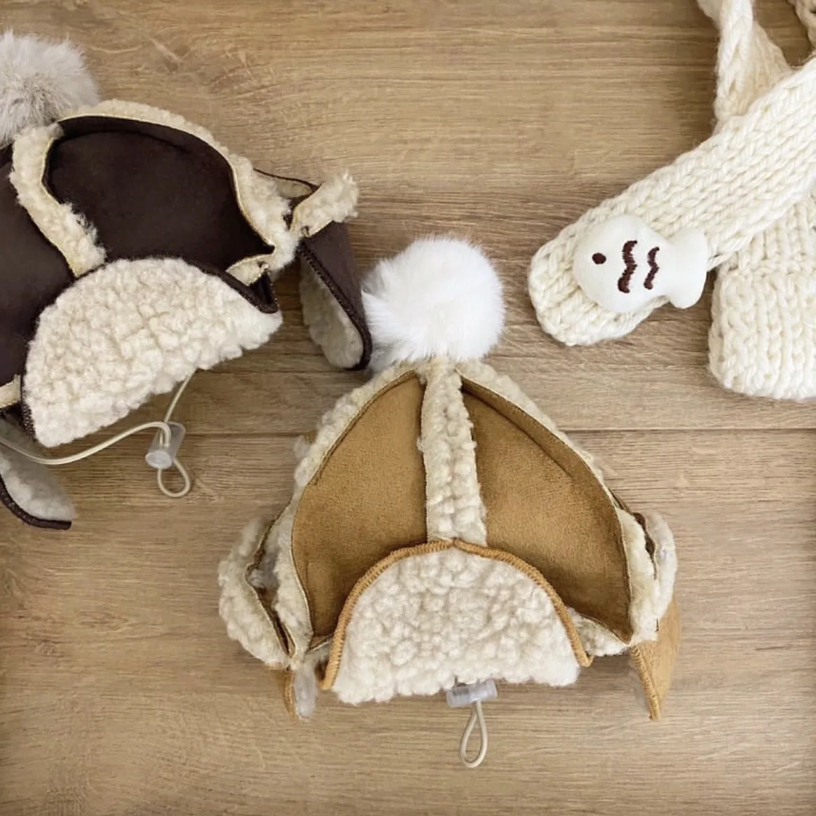 Осенне-зимняя плюшевая теплая и ветрозащитная шапка из овечьей шерсти для