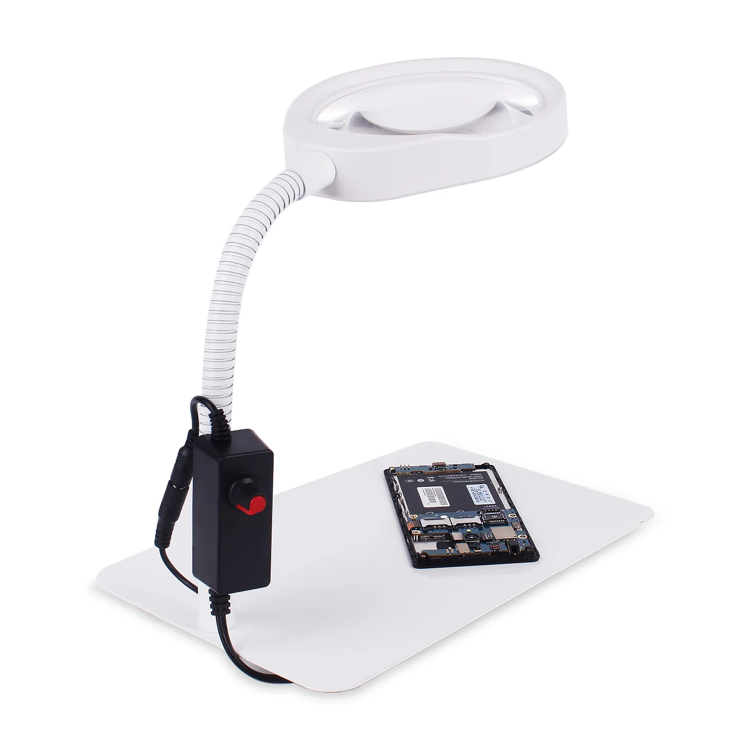 EU UK UL Plug LED Illuminating Magnifier Lamp Flexible Foldable Magnifying Glass Desk Table Reading Lamp Light with USB