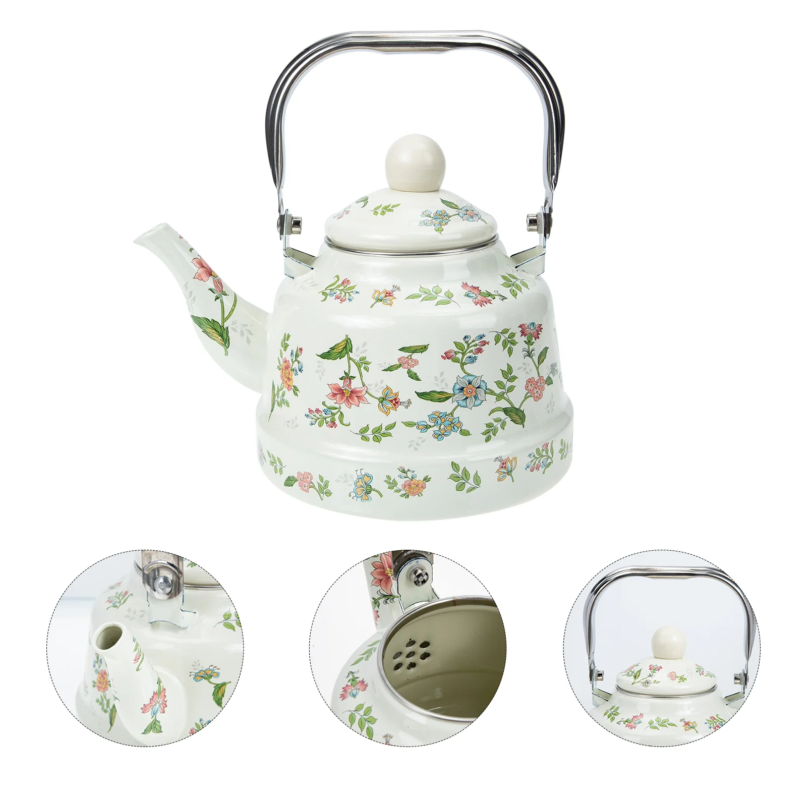 

Эмалированный заварочный чайник для чая с принтом, практичный чайник для цветов, домашний чайник для воды