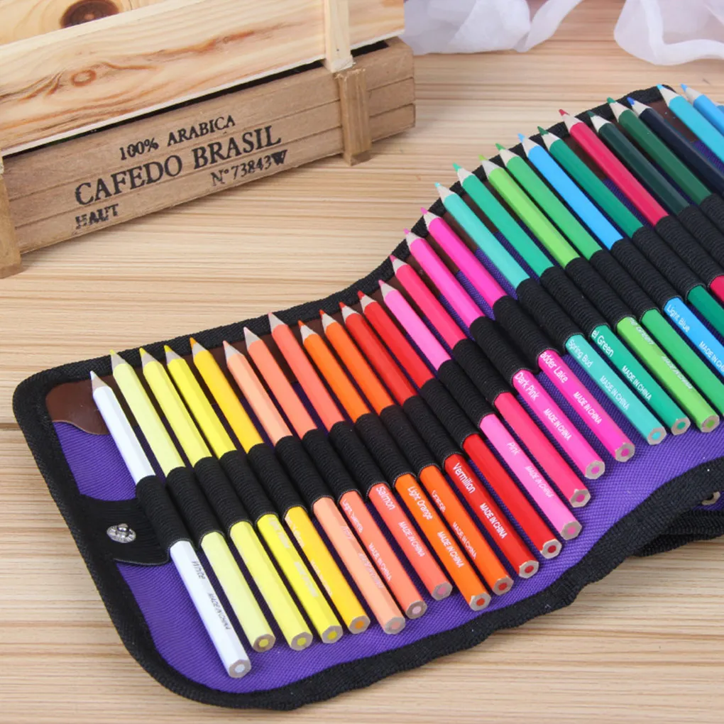 

1 Set Canvas Drawing Pencil Portable Professional Beginner Odorless 50 Color Student Artist Painting Scrapbooking Pencils