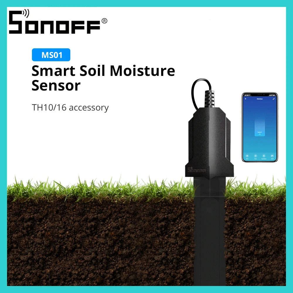 

SONOFF MS01 Smart Soil Monitor Watering Device Moisture Sensor Grass Soil Hygrometer Humidity Detector For TH10/ TH16 Smart Home