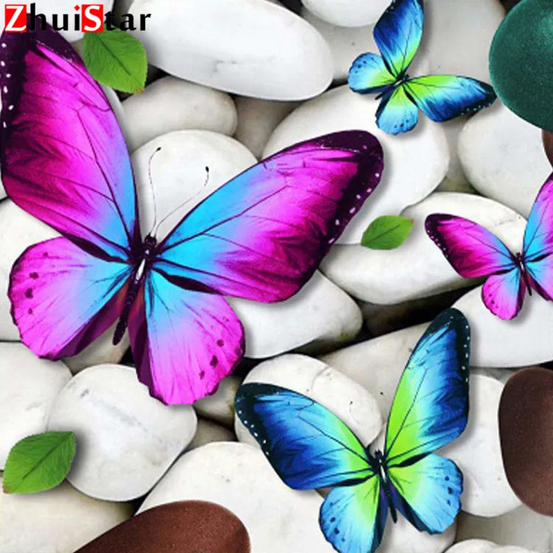 

Full Square/Round 5d Diamond Painting Stones And Butterflies Mosaic Diamond Embroidery Sale Stitch Accessories Decoration WHH