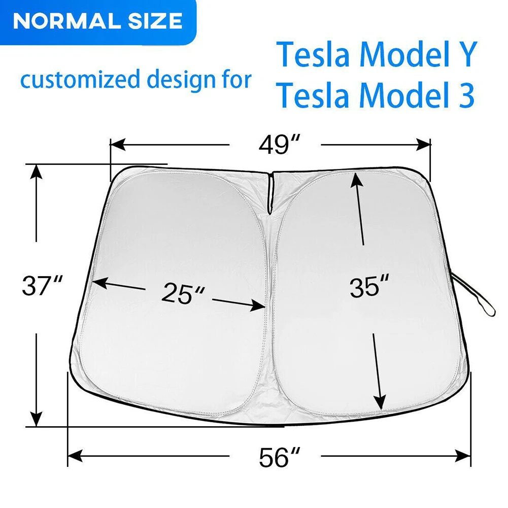 

1 X солнцезащитный козырек для переднего лобового стекла автомобиля Tesla Model 3/Y, большой блок для защиты от УФ-излучения, впитывающий козырек, э...