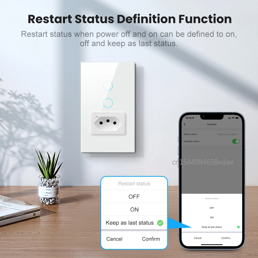 Умный выключатель XIAOMI Tuya Wi-Fi 4 х2 дюйма 1/2 кнопок | Электроника