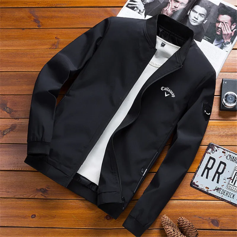 

Mens Golf Jackets golf wear men Casual Sport Stand Collar Long Sleeve Zipper Coats Bomber Men's jacket Male Golf men's clothes