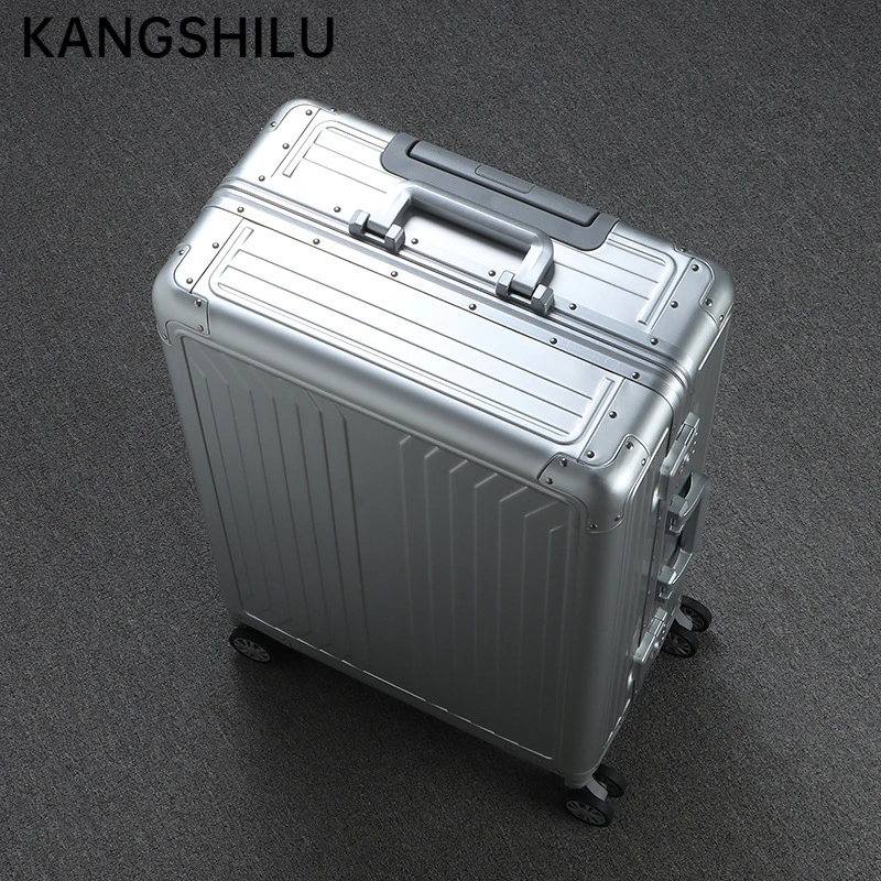 KANGSHILU New 20“24''28 Inch Aluminum Suitcase Alloy Trolley Case Universal Luggage Men and Women's Travel Offers with Wheels