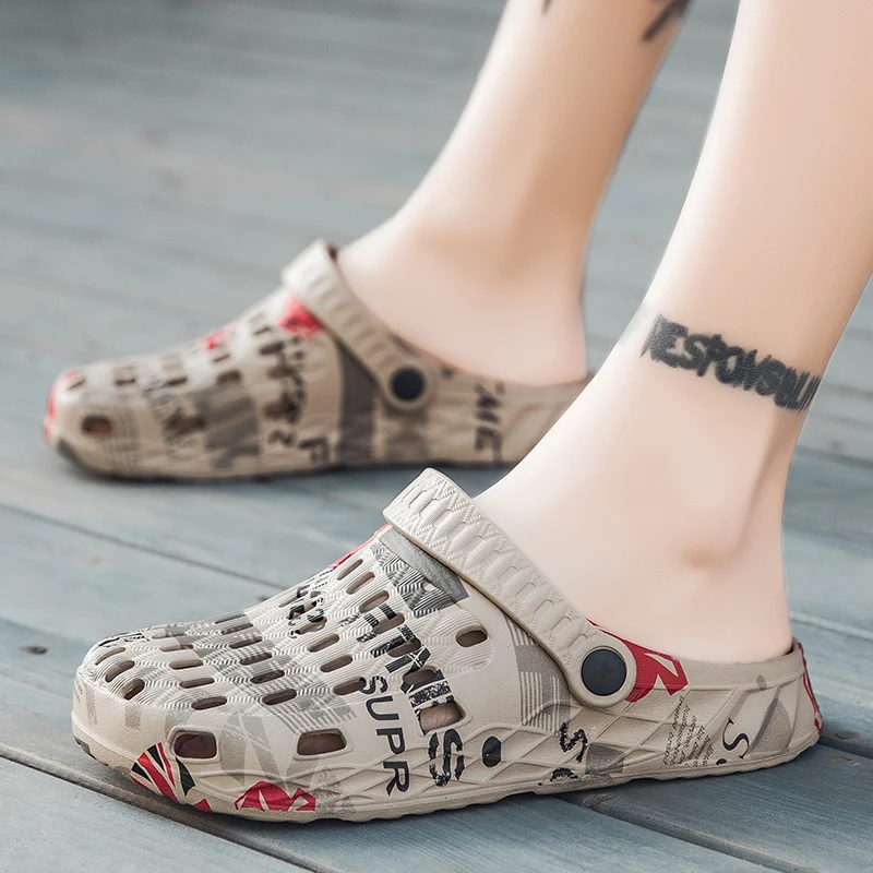 

Y471 New Summer Beach Flip Flops Slippers Shoes Men's Non Slip Antiwear Wading Clogs Shoes Home EVA Classic Male Sandalias