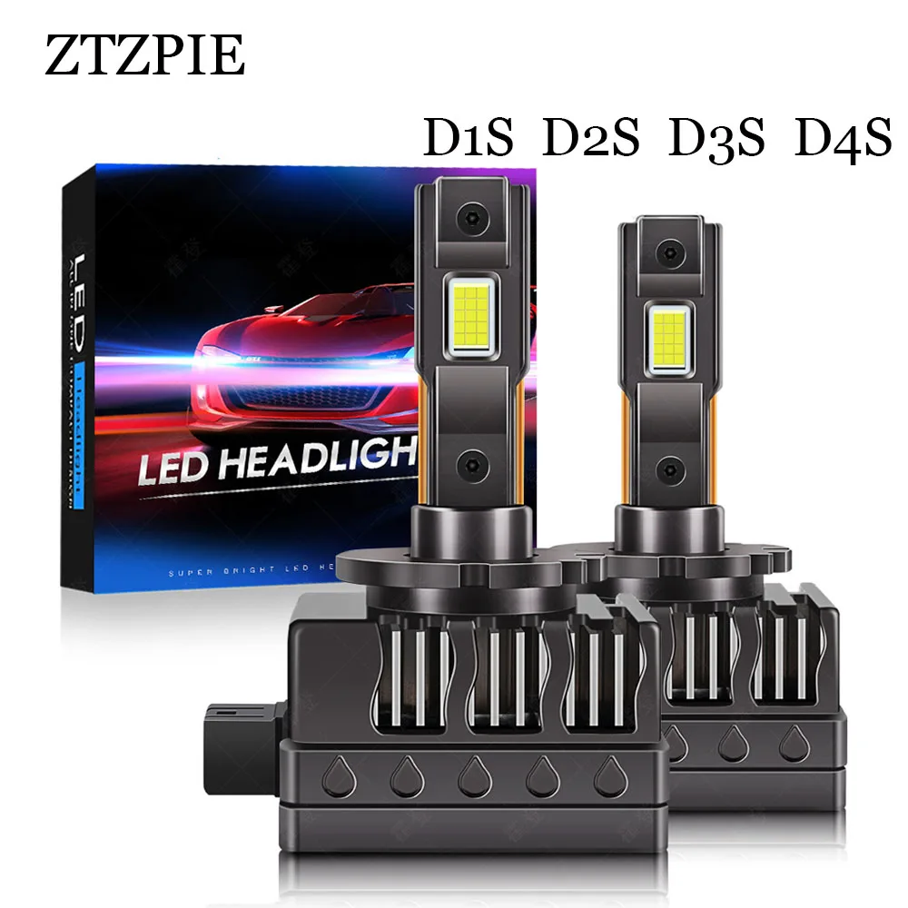 ZTZPIE 3570 Chips 6000K 12V D1s D3S D4S LED Headlights D2S Highlight Spotlight Direct Plug Headlights