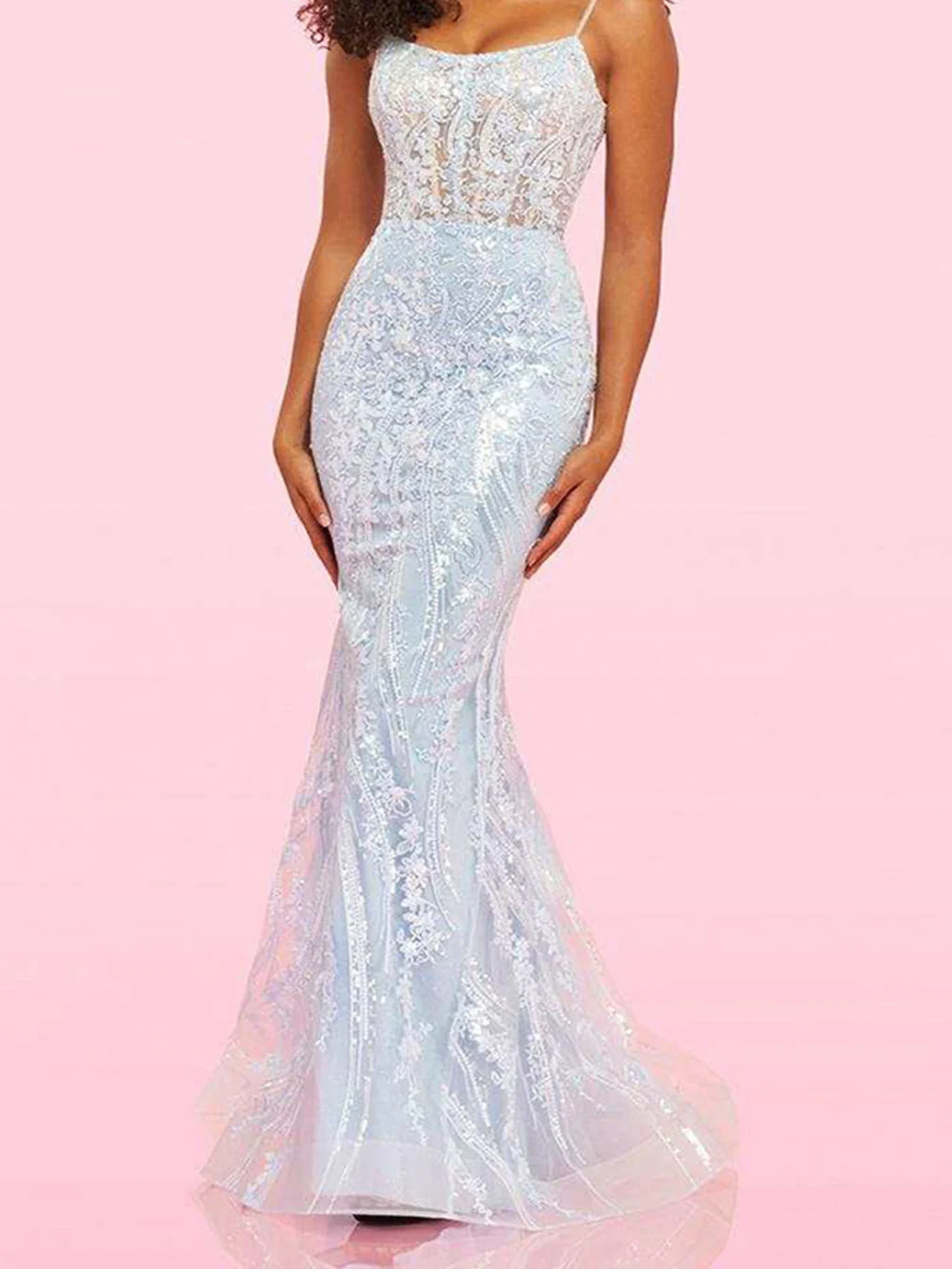 Romans Mermaid Prom Dress Sparkly Long Dress Girl Party Dress Evening Dress Cocktail Dress Prom Dresses Lace-Up robe de soiree