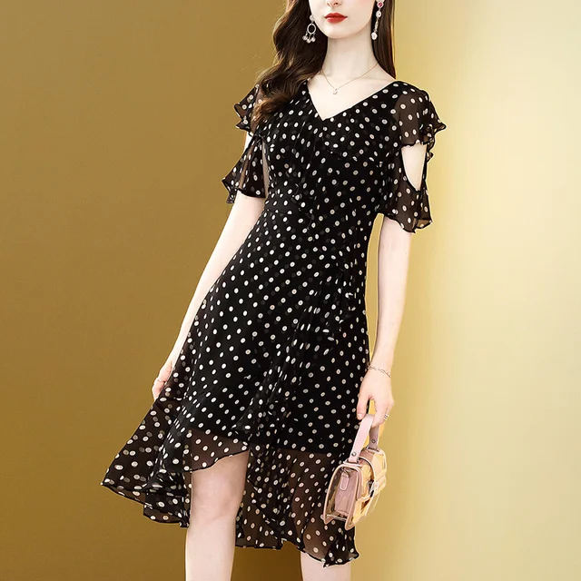 

Роскошное Брендовое Сексуальное Женское Платье-миди 100% женская одежда женские черные платья из натурального шелка Элегантные платья TN2610