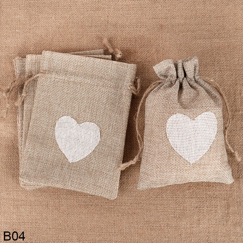 

Льняные мешочки с сердечками ZQCXLD