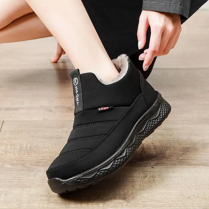 2022 Warm Winter Boots Women Waterproof Snow Men Shoes Flat Casual Winter Shoes Ankle Boots for Women Plush Couple Shoes