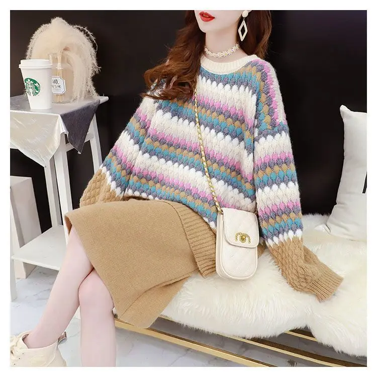 Осень/зима 2024 новый модный профессиональный комплект полуюбка + вязаный свитер с