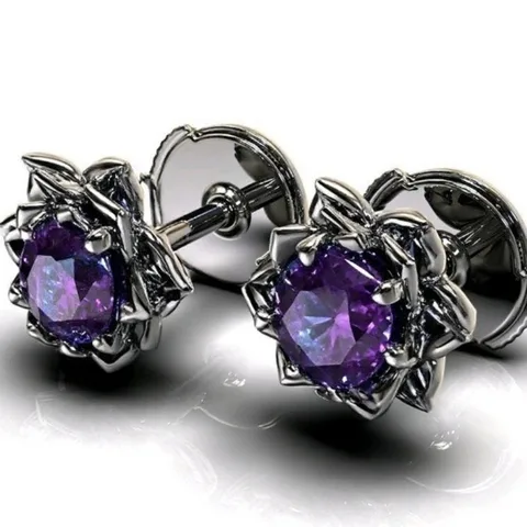 Серьги-гвоздики NovoPublic винтажные черные