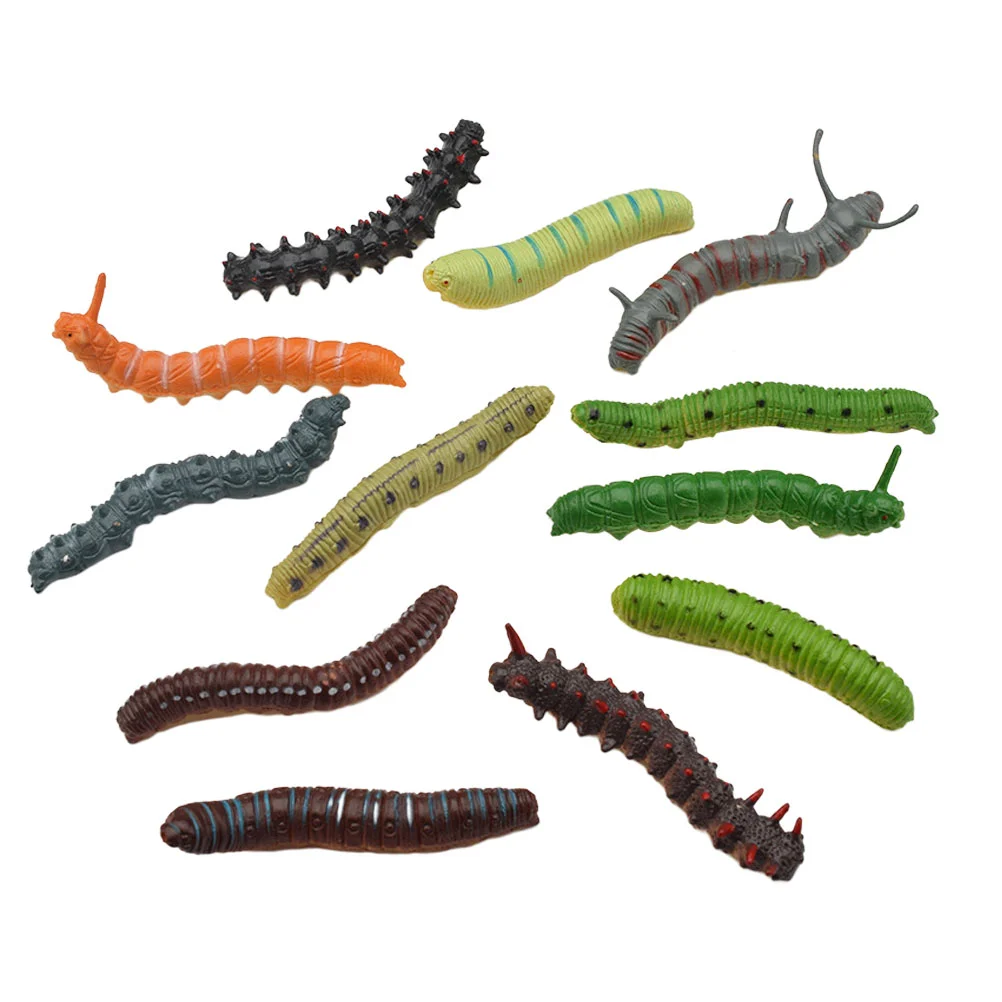 

24 Pcs Artificial Caterpillar Plasticard Modelling Landscape Ornament Fake Worm Decoration Lovely Child