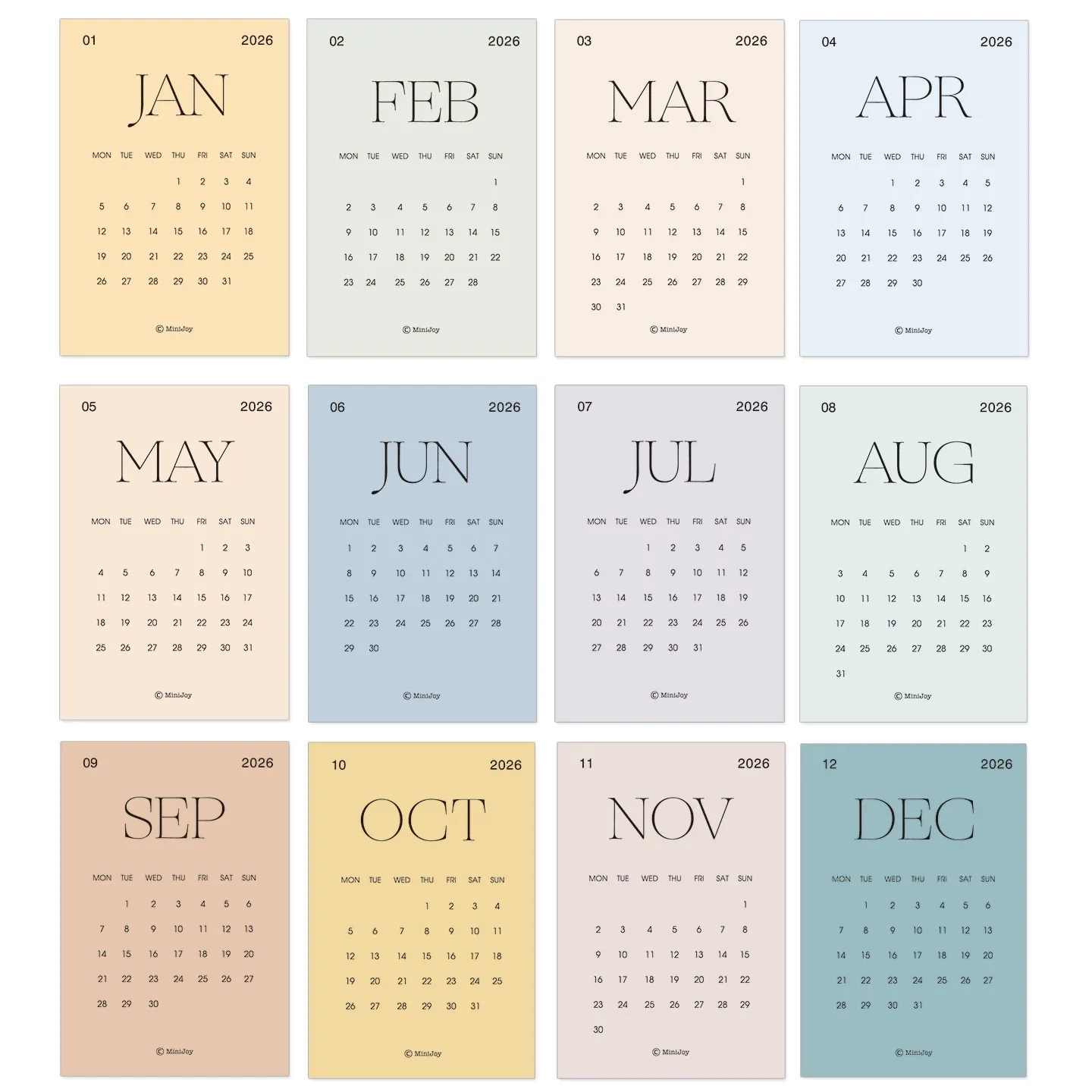 

Календарь-карта MINKYS 2026