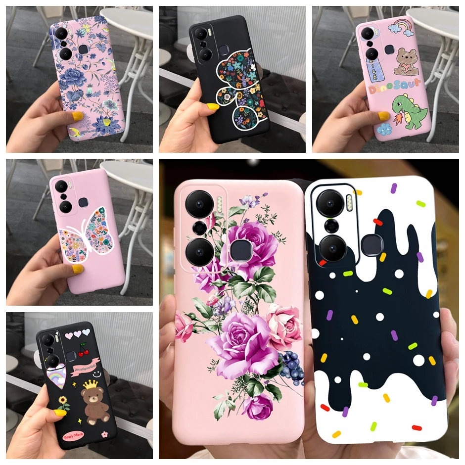 

Cartoon Bear Silicone Case For Infinix Hot 20 Play 4G Shockproof Soft Cover For Hot 20 Play 20Play Hot20 Luxury Bumper Capa