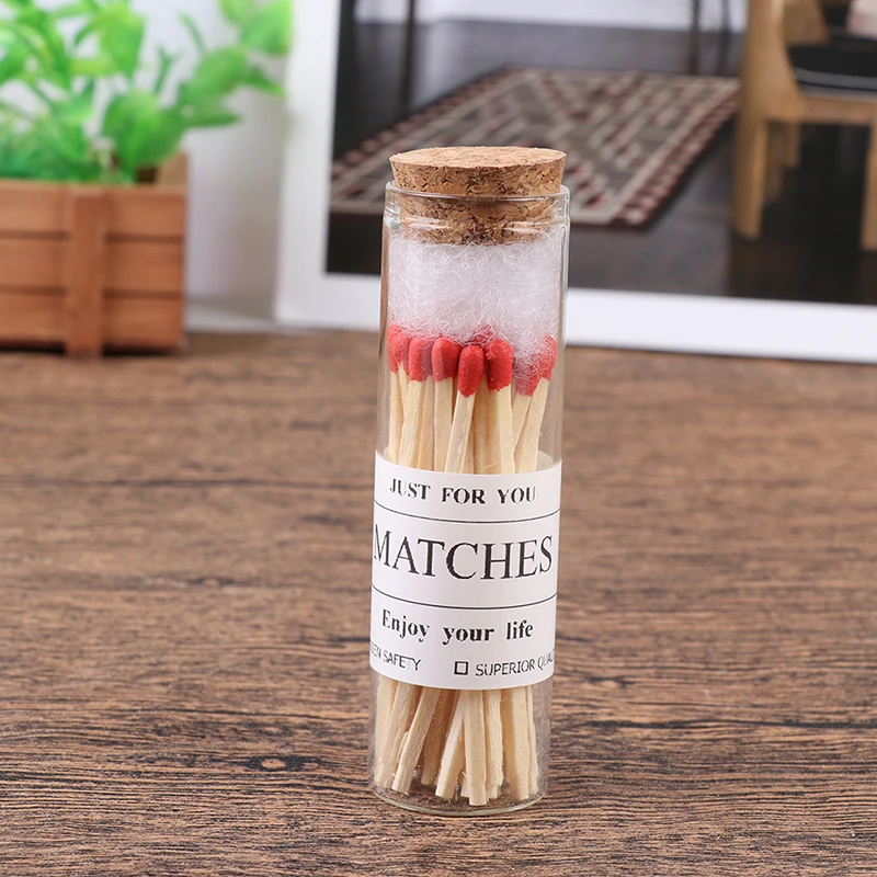 

30pcs/set Matchsticks Scented Candle Matches Jar Candlelight Bottle Glass Holder