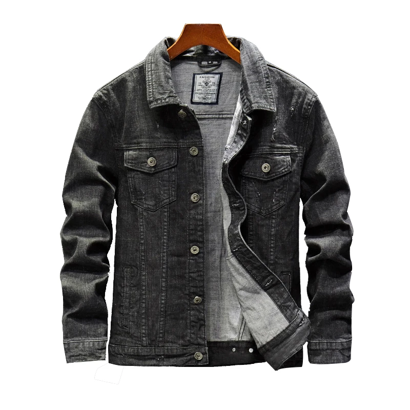 

Мужская джинсовая куртка, модная повседневная куртка в стиле ретро, вареная джинсовая куртка, пальто, Chaqueta Vaquera, весна-осень