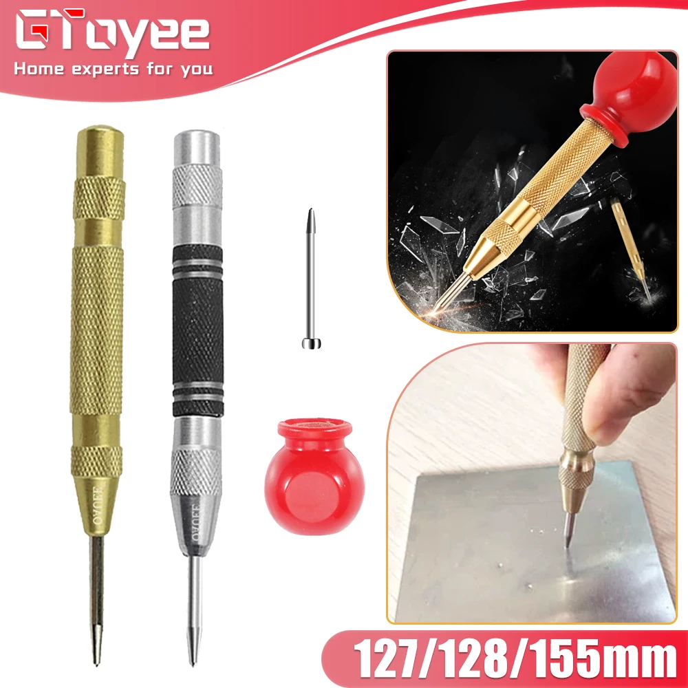 

Automatic Centre Punch Spring Loaded Locator Adjustable Kerner Center Pin Woodworking Metal Tools Press Dent Marker Tool Kit