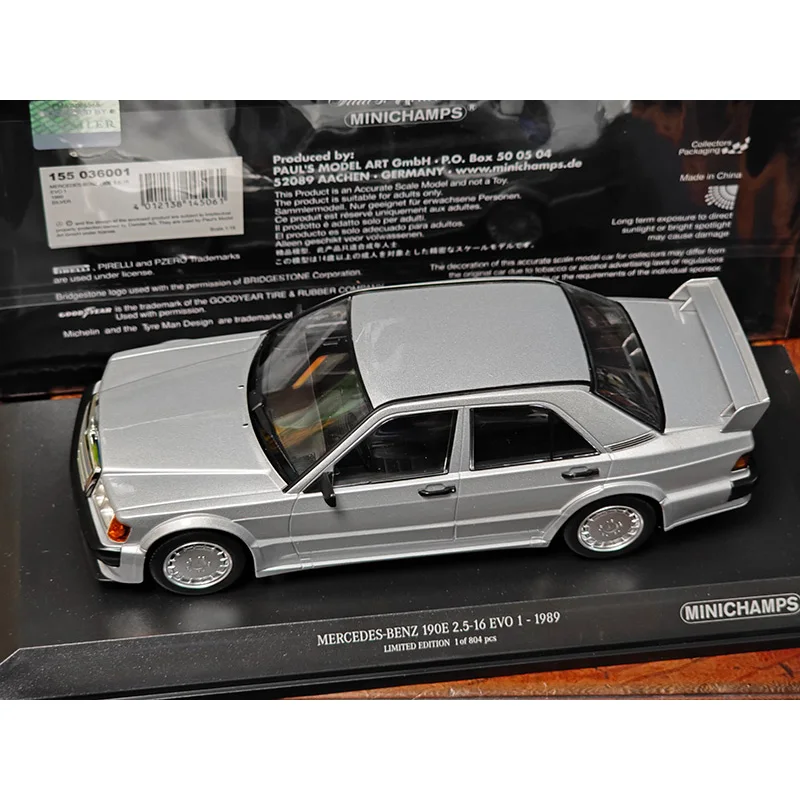 Масштаб 1/18 190E 2 5-16 EVO1 1989 коллекция моделей автомобилей из сплава украшения