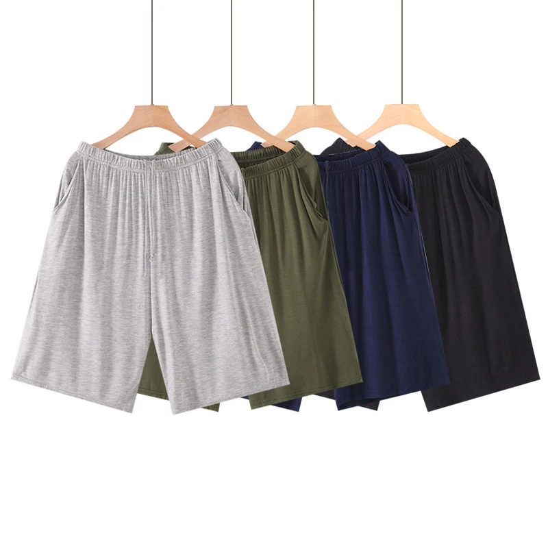 Plus Size 5XL 6XL Summer Men's Shorts Modal Leisure Sleepwear Pants Thin Elastic Loose Sleeping Shorts Mens Sleep Bottoms Pajama