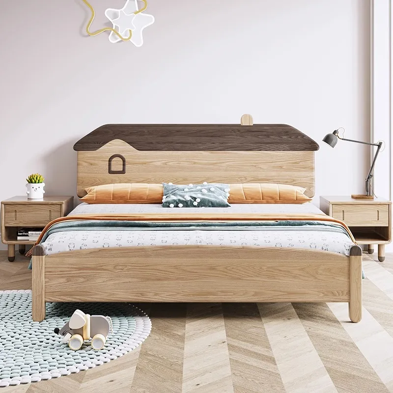 Мультяшные деревянные детские кровати для одного человека небольшой тип