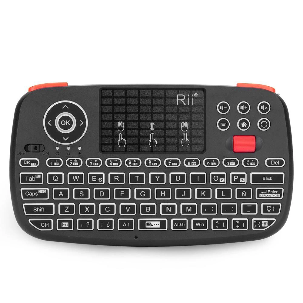 

Rii i4 Spanish Bluetooth Keyboard with Touchpad for Smart TV Projector Bluetooth keyboard Compatible with Android iOS Windows