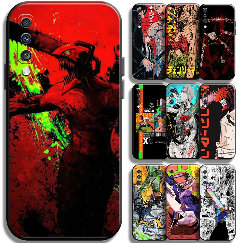 

Anime Chainsaw Man Pattern For Samsung Galaxy A70 Phone Case Coque Shell Carcasa Soft Liquid Silicon Shockproof TPU Cover Black