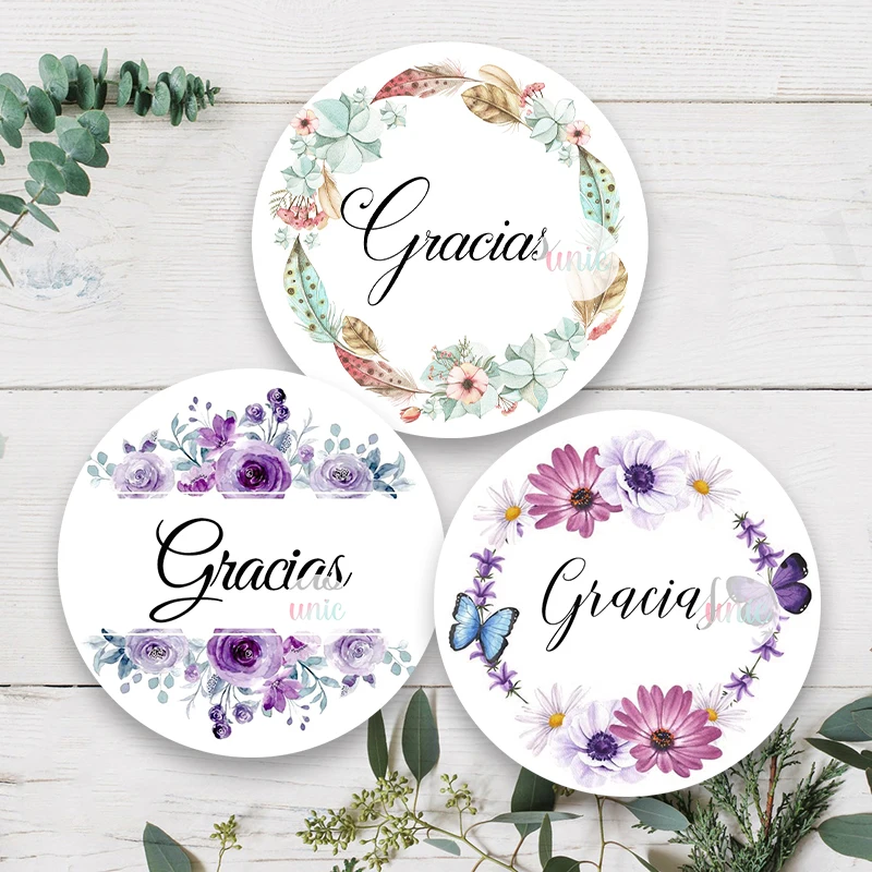 Благодарим покупателей Цветочная рамка самоклеящаяся наклейка этикетка для