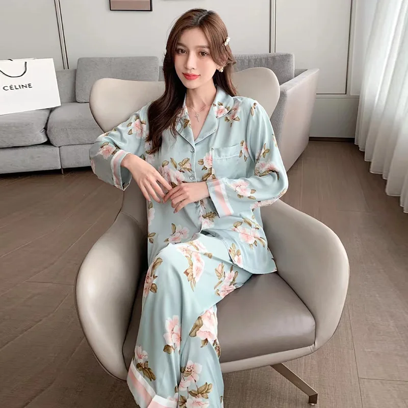 2022 new sexy pajamas women's ice silk home wear hot style  женское бельё  pajamas for women