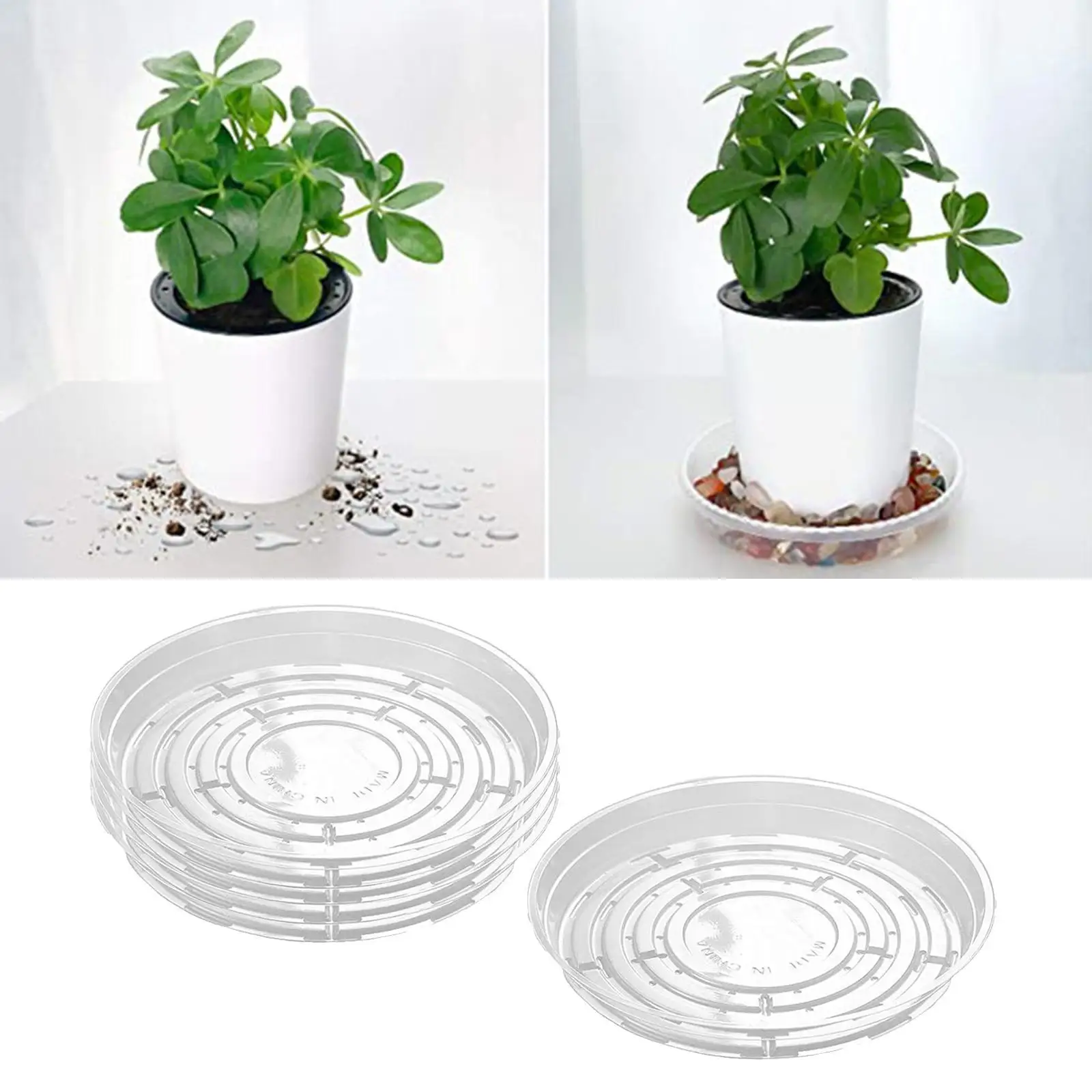 

Plant Saucer 5 Pack Plant Tray,Plastic Plant Saucers Drip Trays,Excellent for Indoor Outdoor Flower Pots