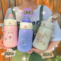 1130ml hug bear large capacity high value water cup thermos cup girl cute go to school with straw pot children big belly cup