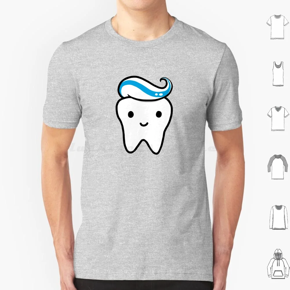 

Kawaii Tooth With Toothpaste T Shirt Cotton Men Women Diy Print Tooth Teeth Funny Cute Kawaii Dentist Assistant Hygienist