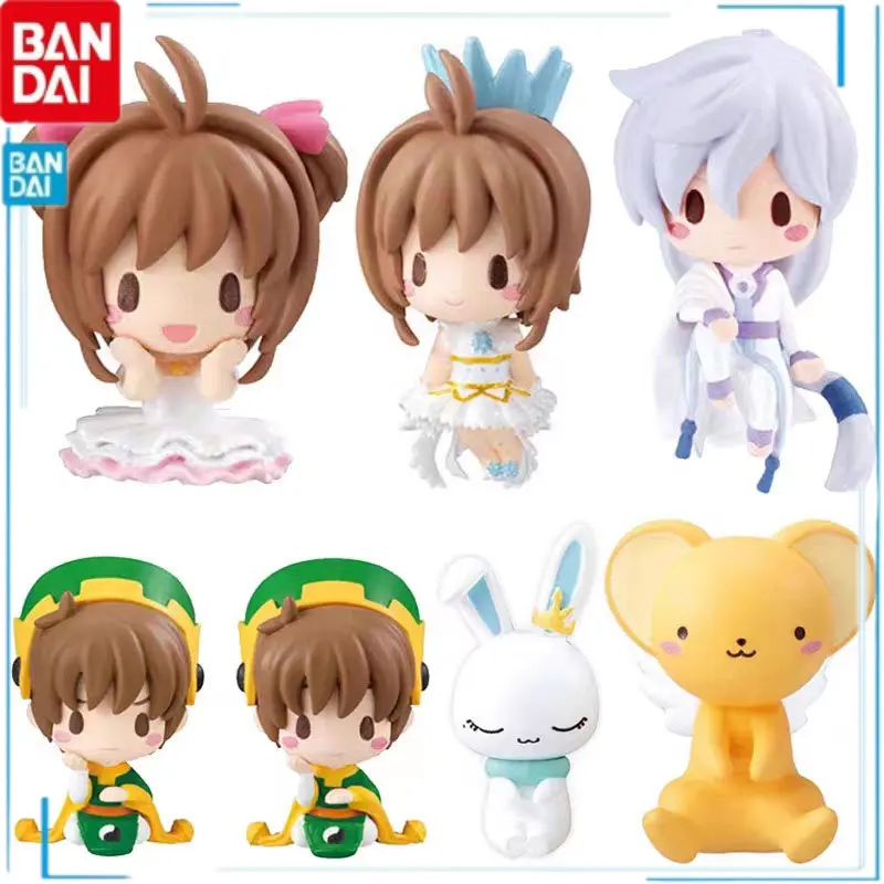 Bandai Genuine Card Captor Sakura Kinomoto Sakura LiSyaoran Yukito Tukisiro Gashapon Data Cable USB Line Ornaments Action Figure