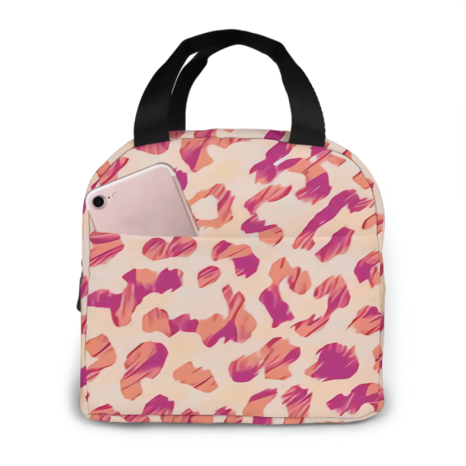 

Leopard Seamless PatternLunch Bags for Women,Leakproof Insulated Floral Lunch Box with Adjustable Shoulder Strap Reusable