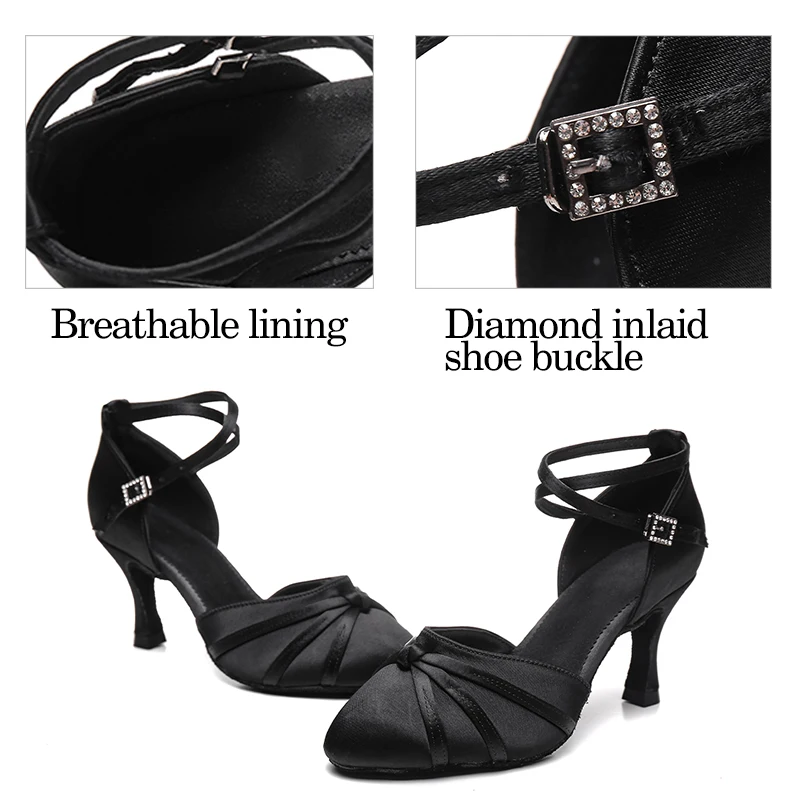 DKZSYIM Women Dance Shoes Ballroom Girls Latin Shoes Ladies Waltz Modern Jazz Comfortable Close Toe High Heel Dance Sneakers