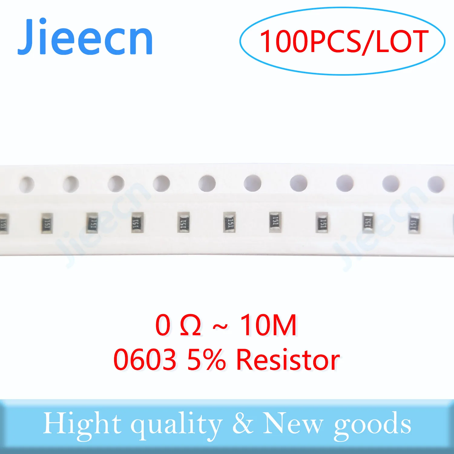 Jieecn 100 шт. 0603 J 5% SMD резистор 0R-10M 1/10 Вт 0 1 10 150 220 330 Ом 1K 2 K 4 7 10K 100K 1R 10R 100R 150R 220R 1608