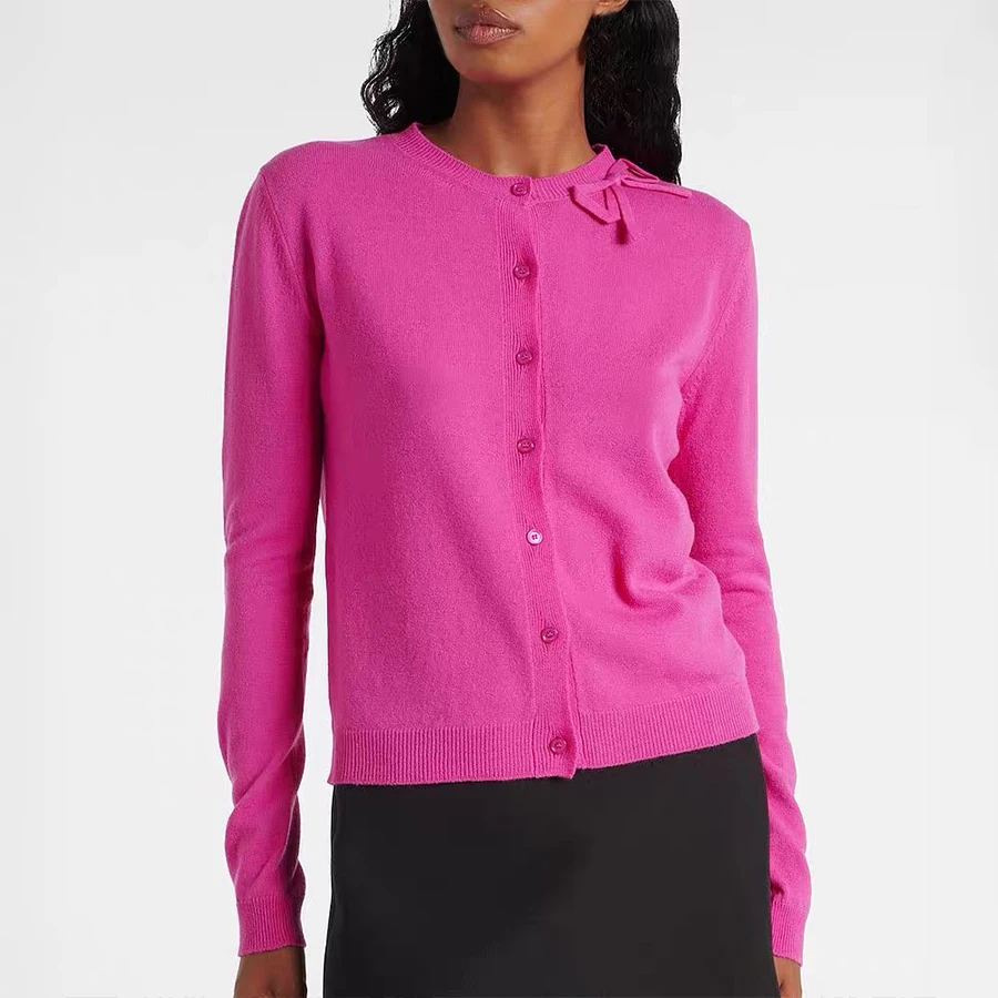 NIGO женский весенне-осенний шерстяной вязаный однотонный кардиган с длинными